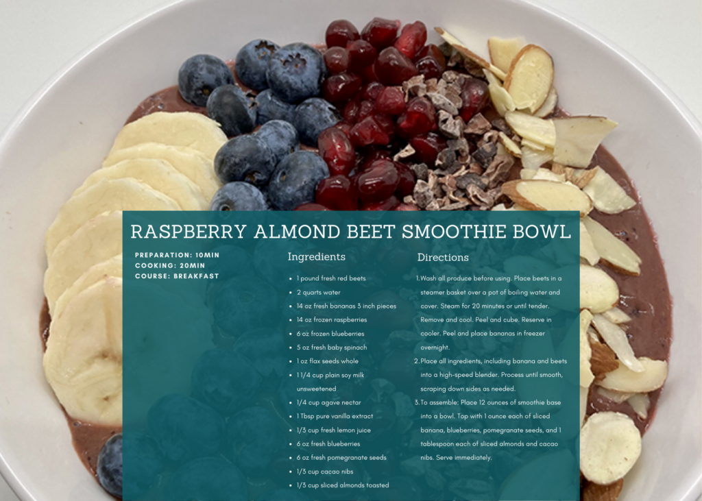 Raspberry Almond Beet Smoothie Bowl